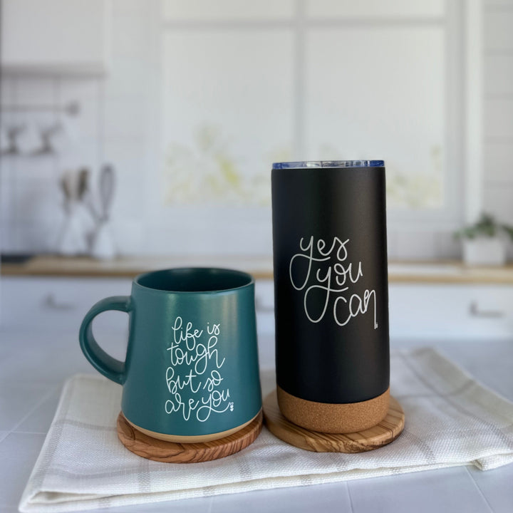 Stay Strong Bundle: 'Life is Tough' Coffee Mug + 'Yes You Can' Travel Mug