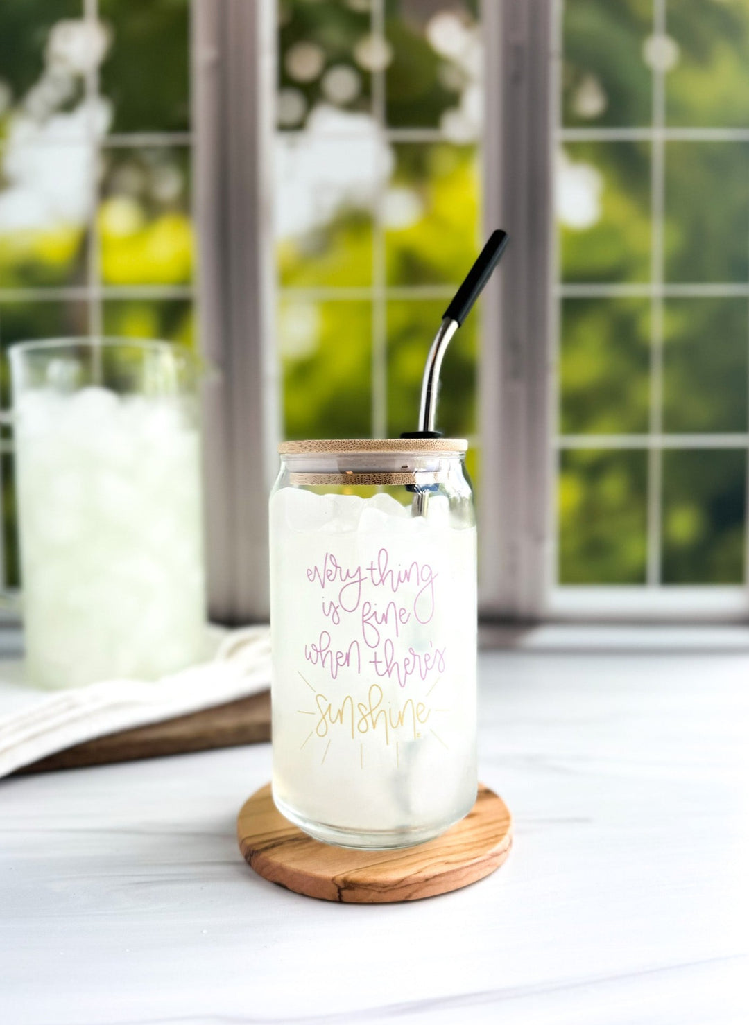 Everything is Fine When There's Sunshine | Iced Coffee Can Glass