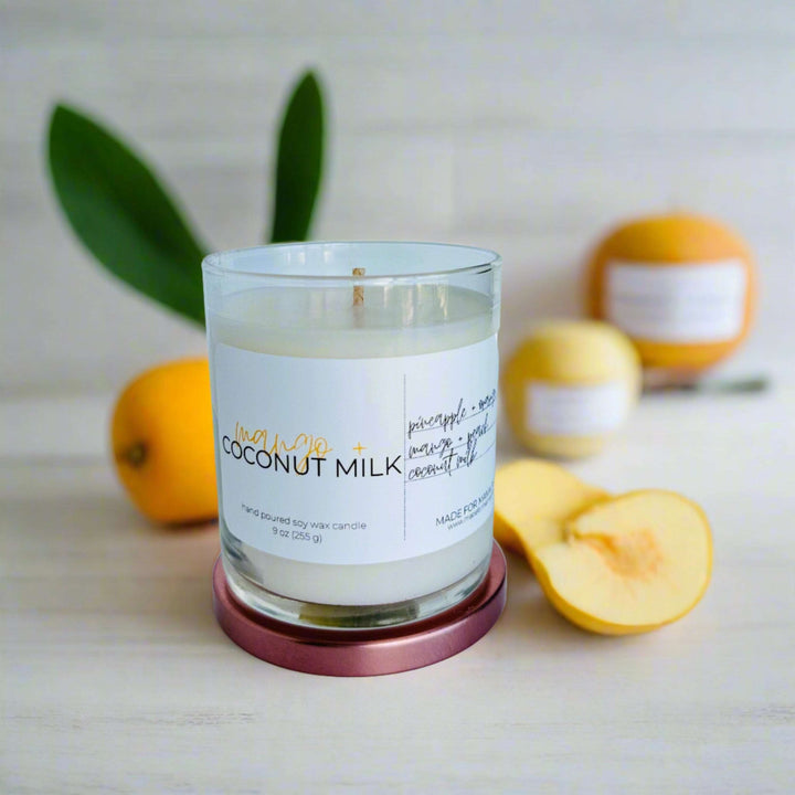 Mango + Coconut Milk | Whiskey Glass Soy Candle