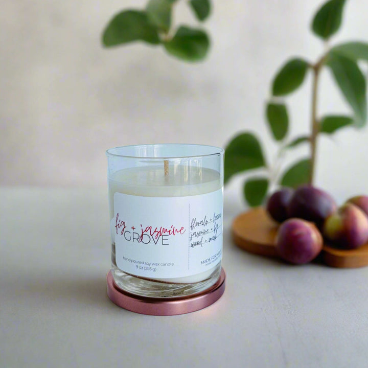 Fig + Jasmine Grove | Whiskey Glass Soy Candle