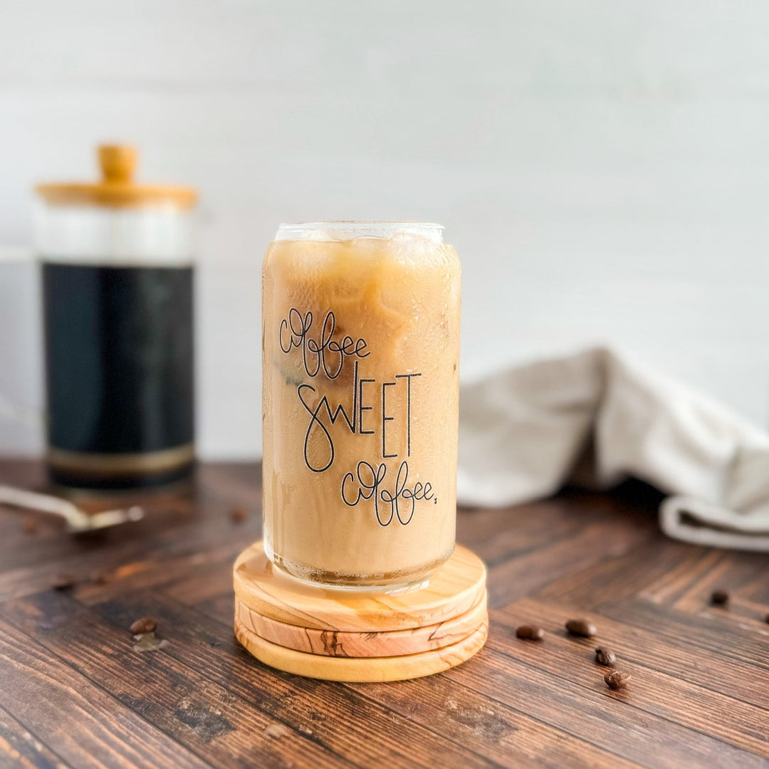 Coffee Sweet Coffee | Can Glass with Bamboo Lid