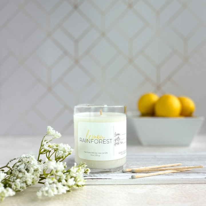 Lemon Rainforest | Whiskey Glass Soy Candle