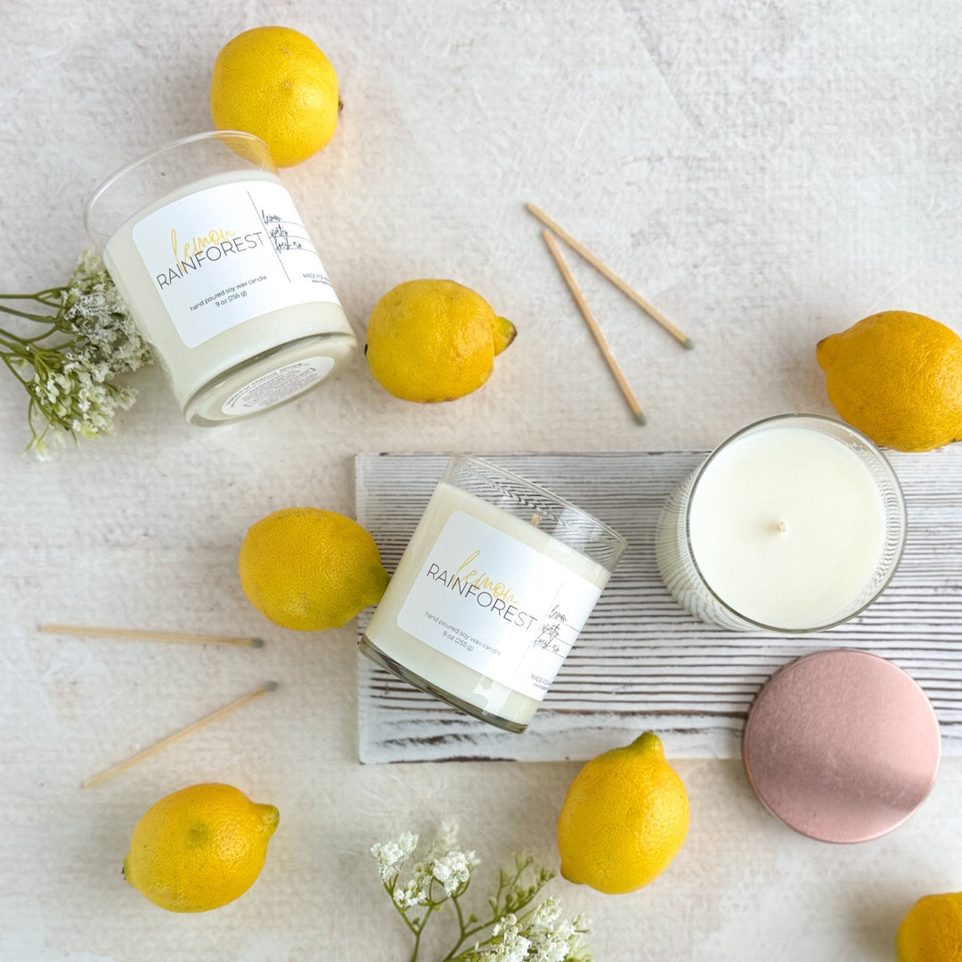 Lemon Rainforest | Whiskey Glass Soy Candle