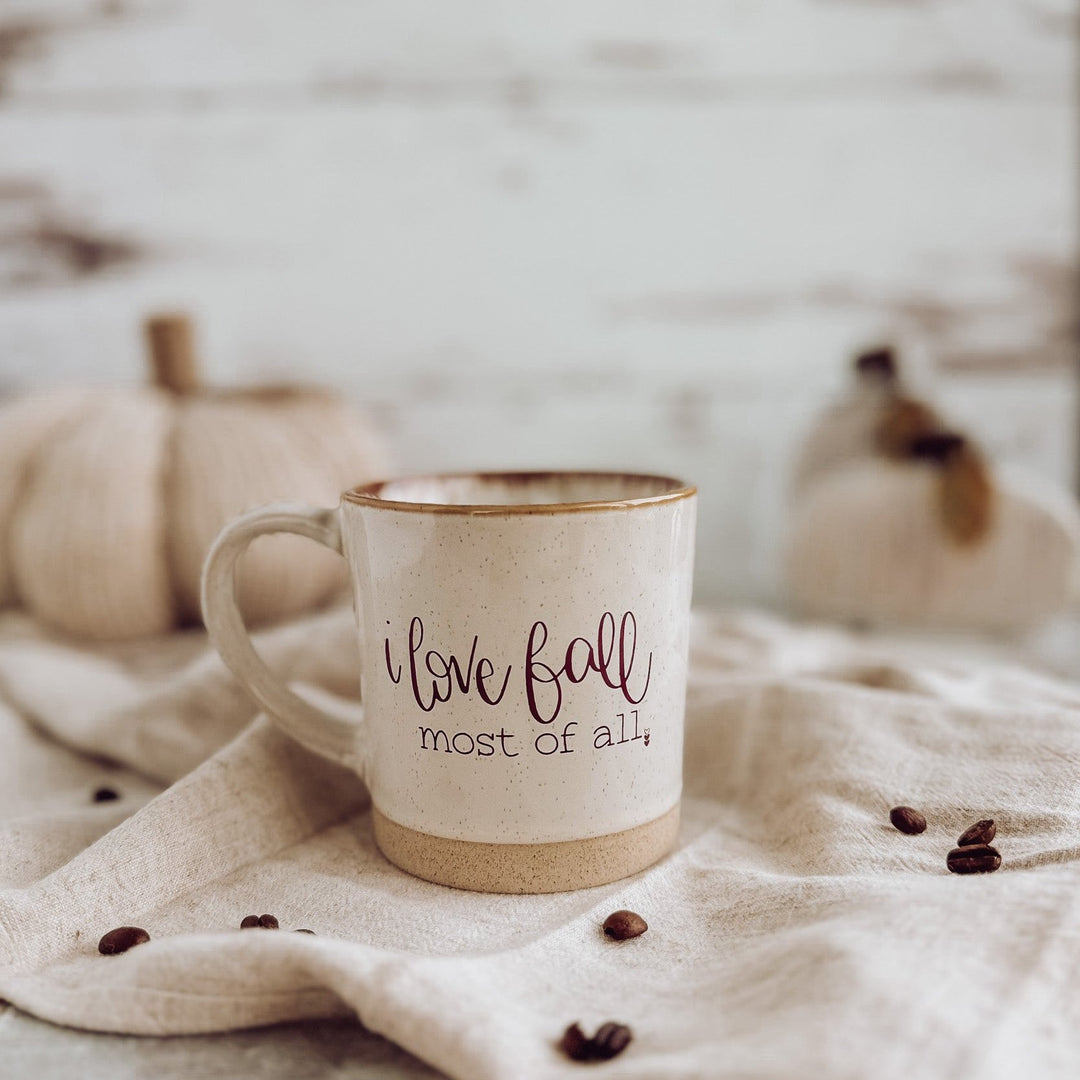 I Love Fall Most of All | Rustic Coffee Mug