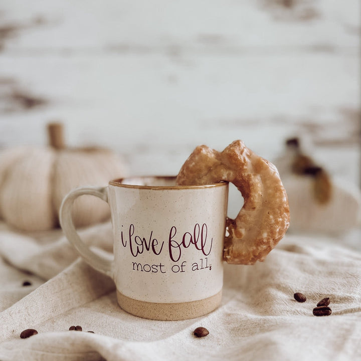 I Love Fall Most of All | Rustic Coffee Mug