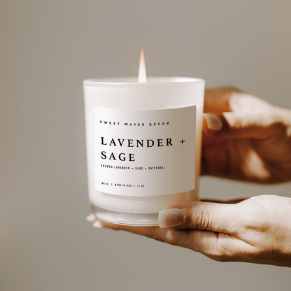 Lavender + Sage Candle | 11 oz - Made for Mama Shop