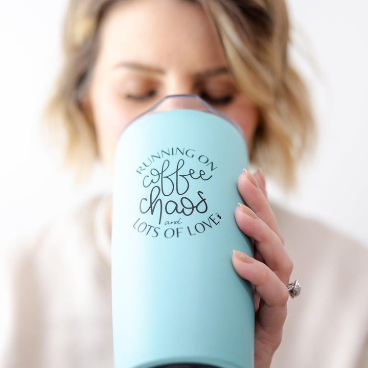 Running on Coffee and Chaos | Travel Mug - Made for Mama Shop