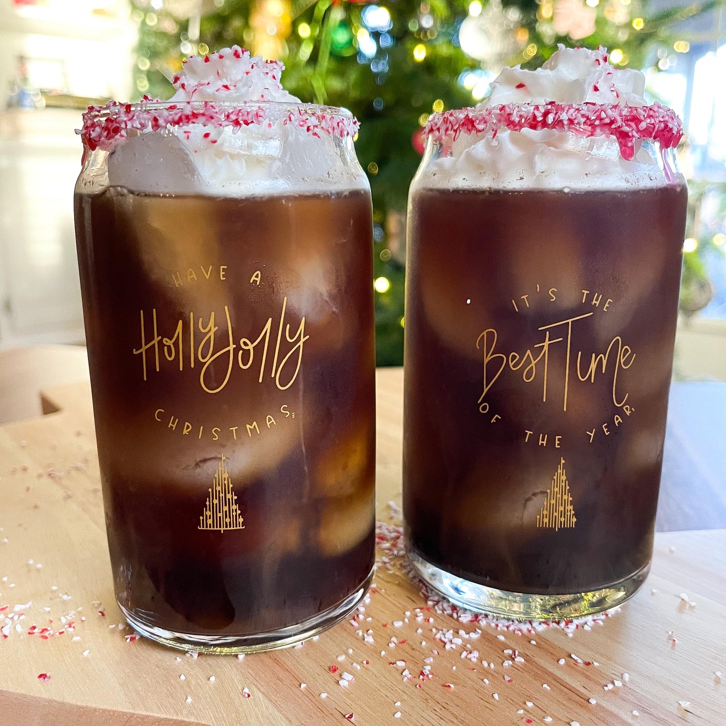 HOLLY JOLLY GLASSES - SET of 2